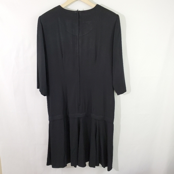 VTG Anthony Mark Hawkins Black Shift Midi Dress - Picture 5 of 12